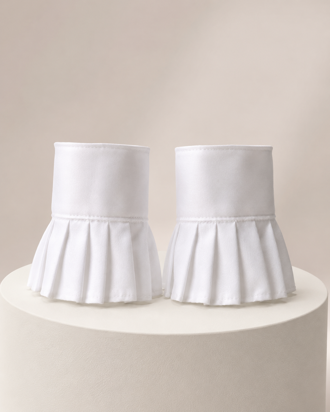 White Pleated Cuffs