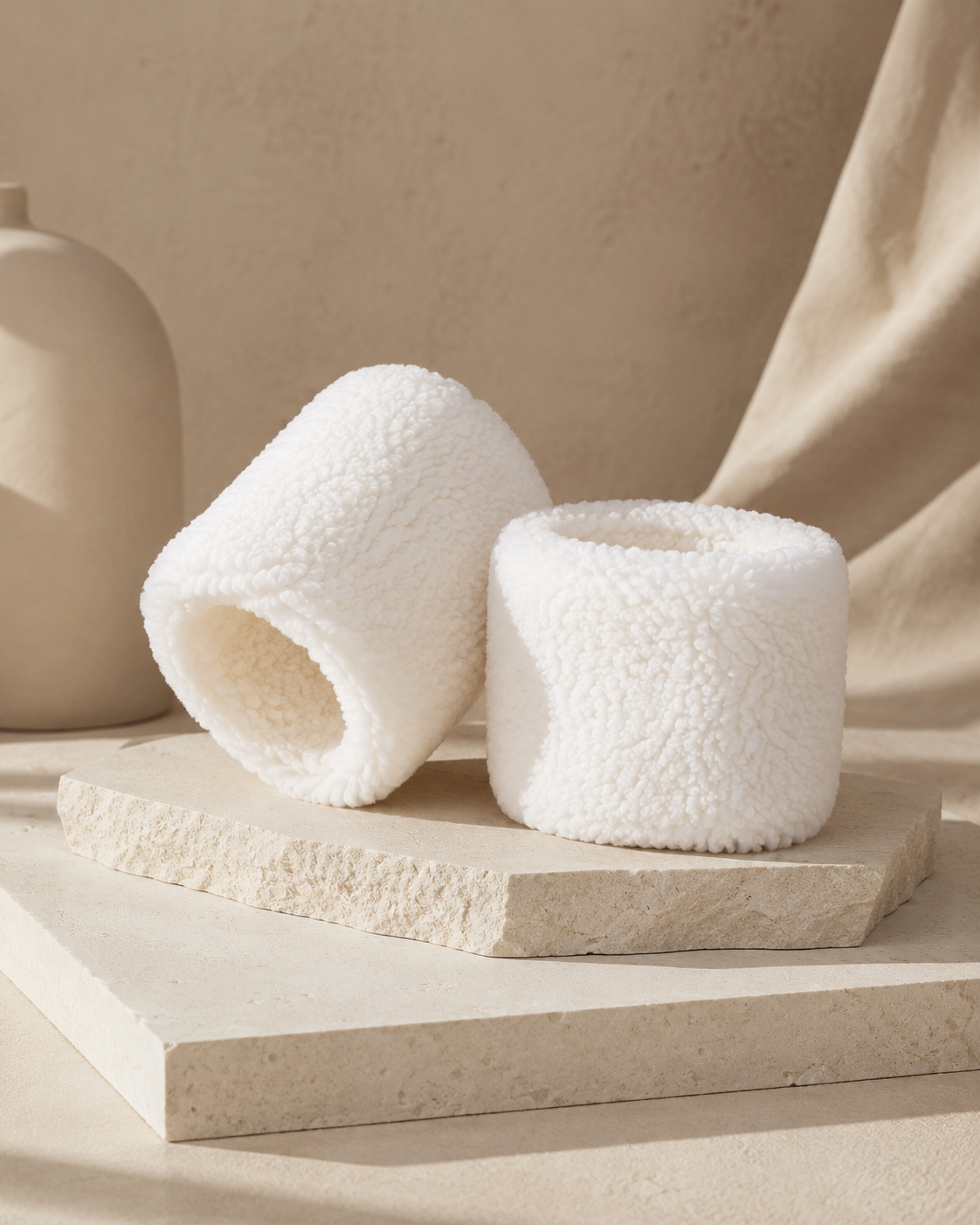 White Sherpa Cuffs