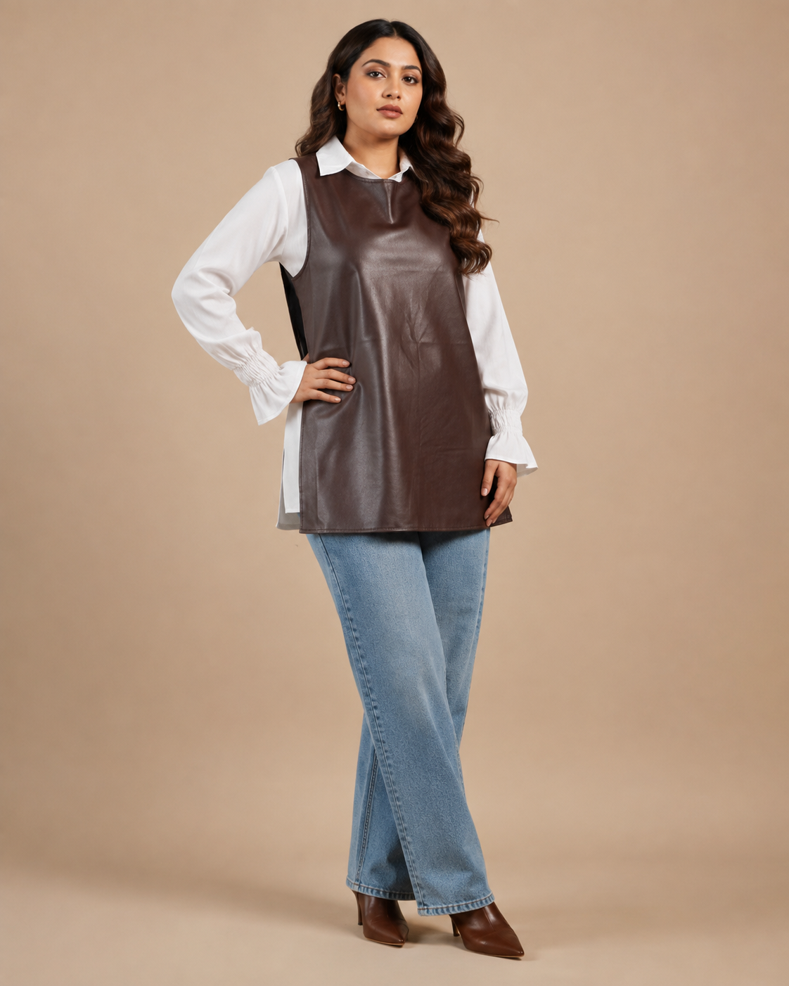 Leather One shoulder vest