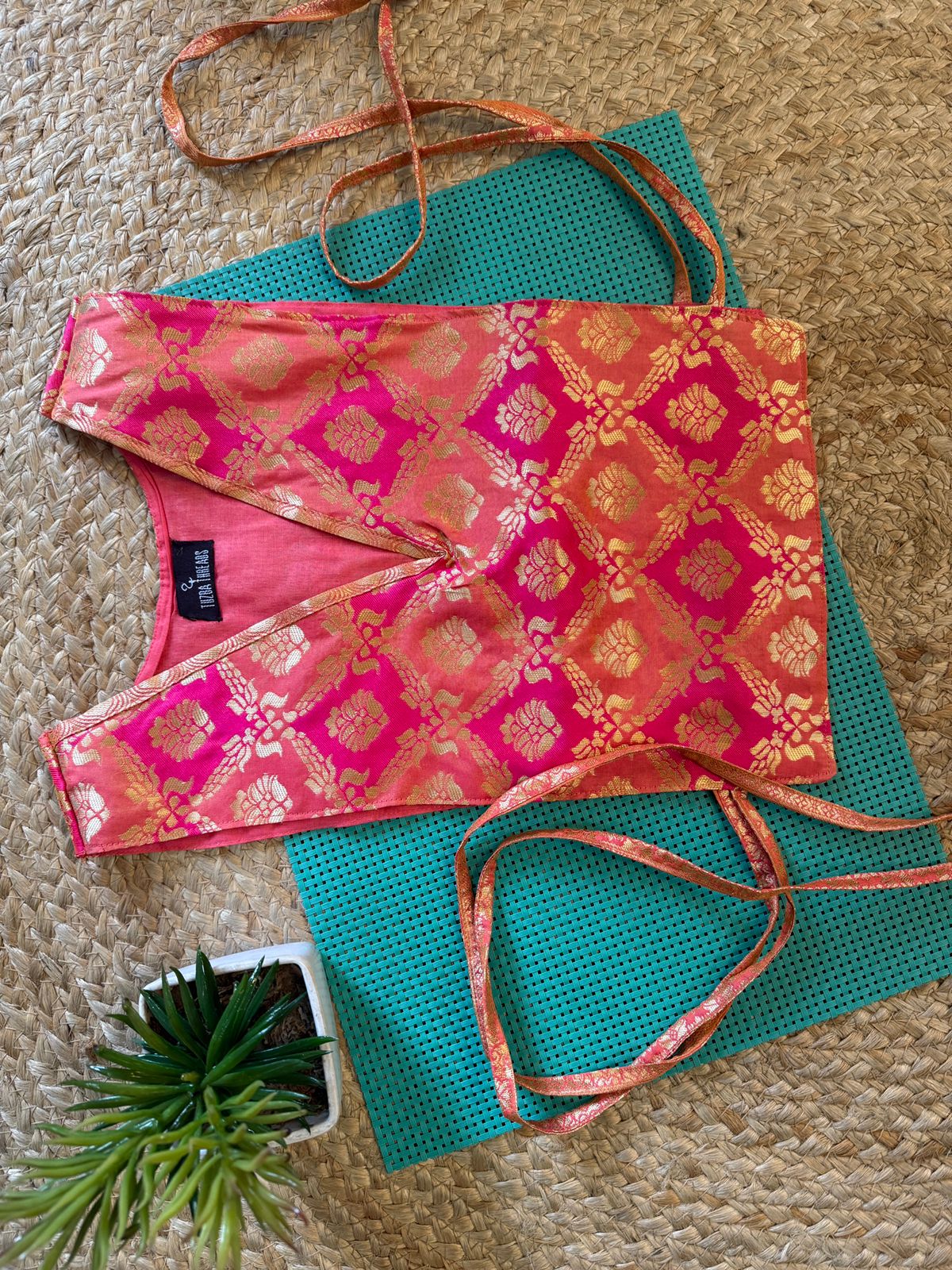 Pink Brocade Vest