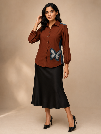 Brown Butterfly Shirt