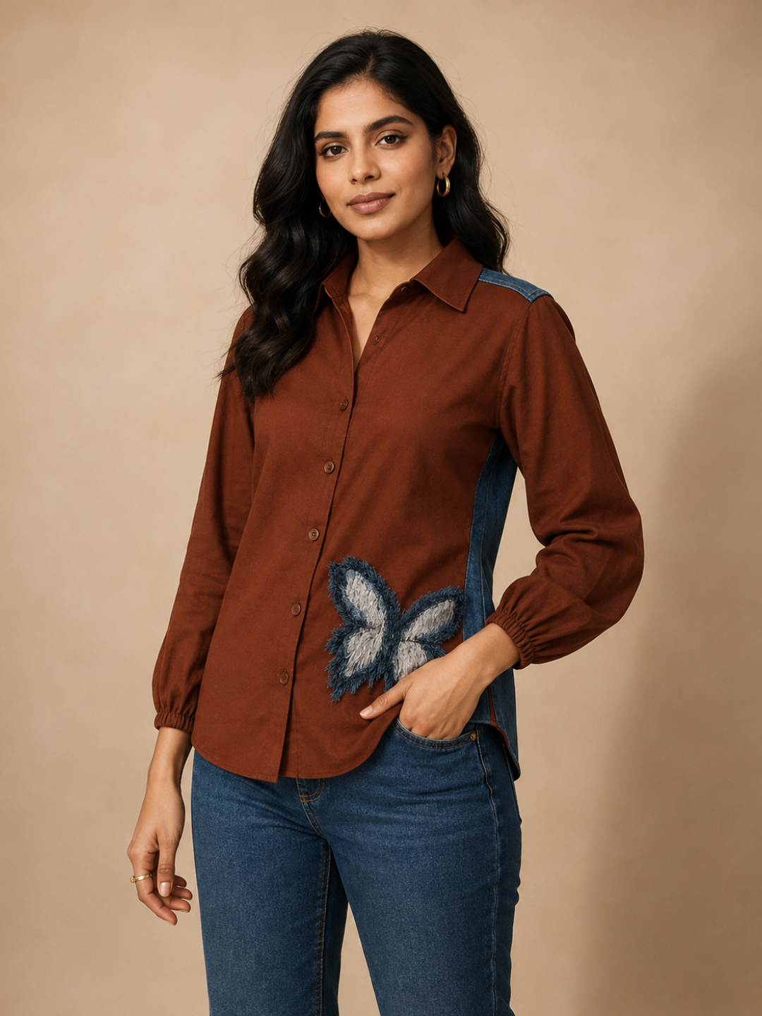 Brown Butterfly Shirt