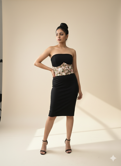 Peach Floral Corset Belt