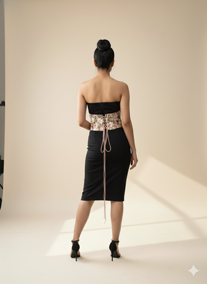 Peach Floral Corset Belt