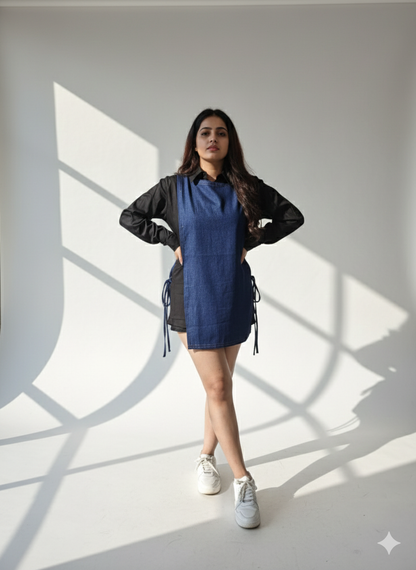 Denim One Shoulder Vest