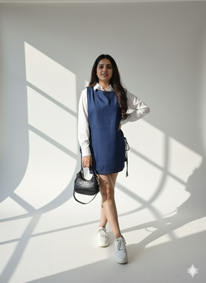 Denim One Shoulder Vest