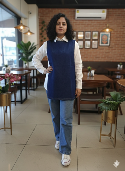 Denim One Shoulder Vest