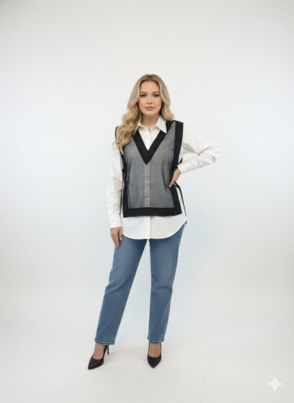 Black Organza Vest