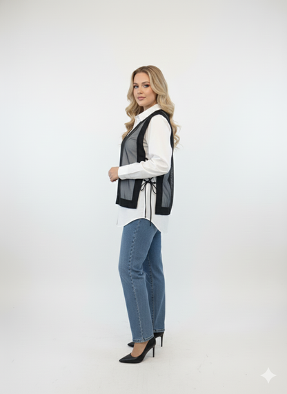 Black Organza Vest