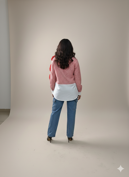 Red Ruffle Flower Shirt