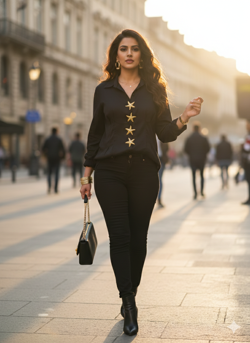 Golden star Button Cover