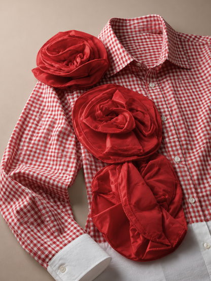 Red Ruffle Flower Shirt