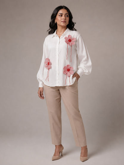 Red Check Flower Shirt
