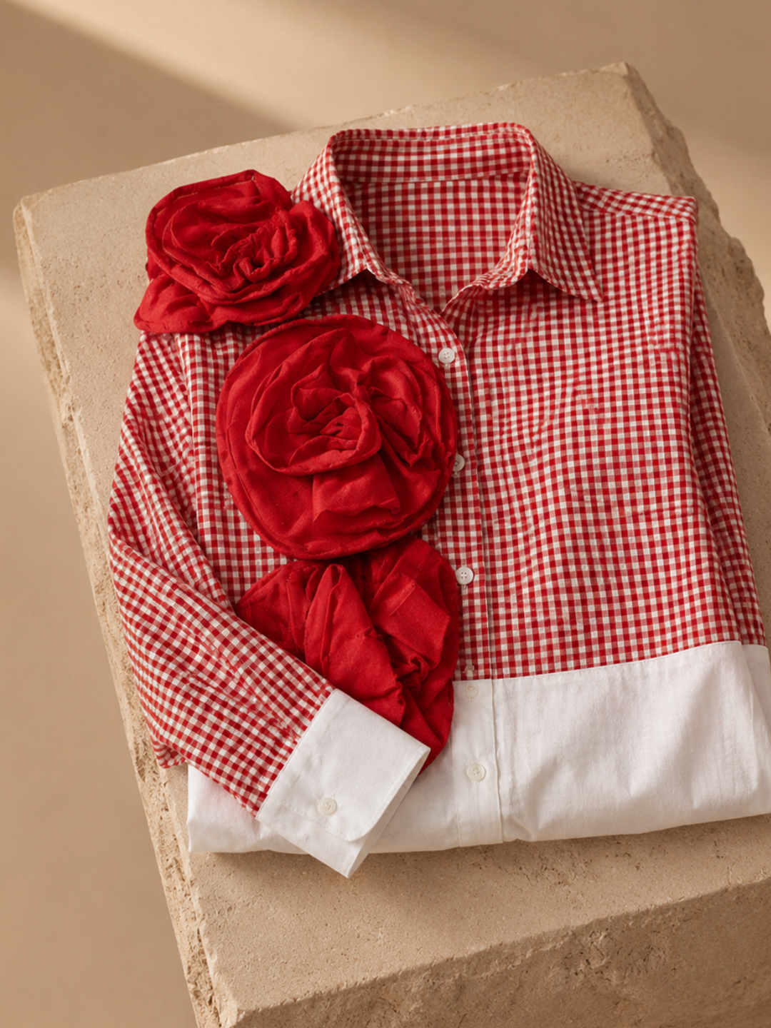 Red Ruffle Flower Shirt