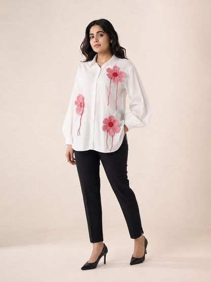 Red Check Flower Shirt