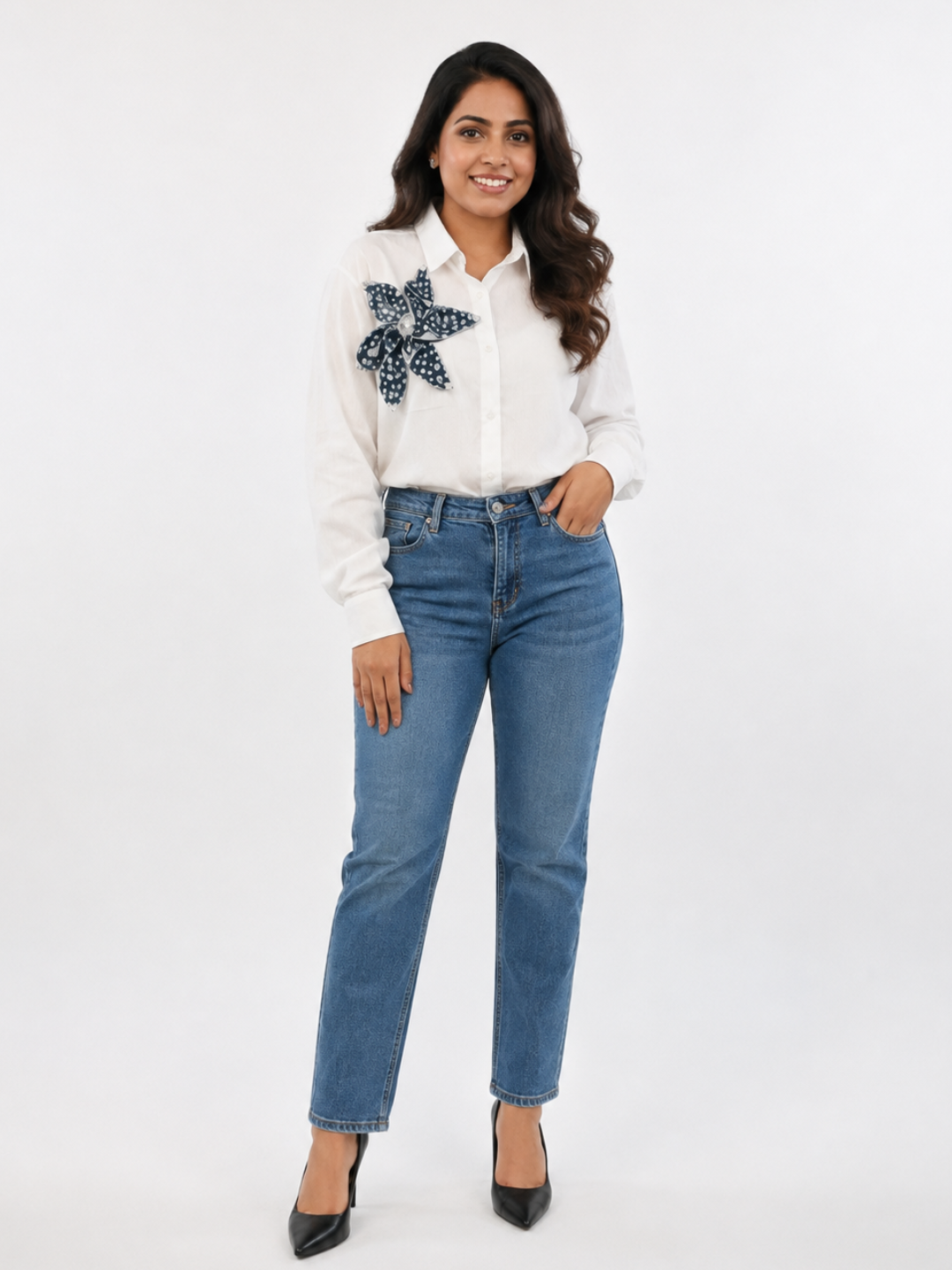 Blue Pearl Flower Shirt