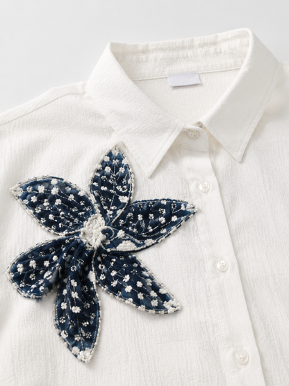 Blue Pearl Flower Shirt