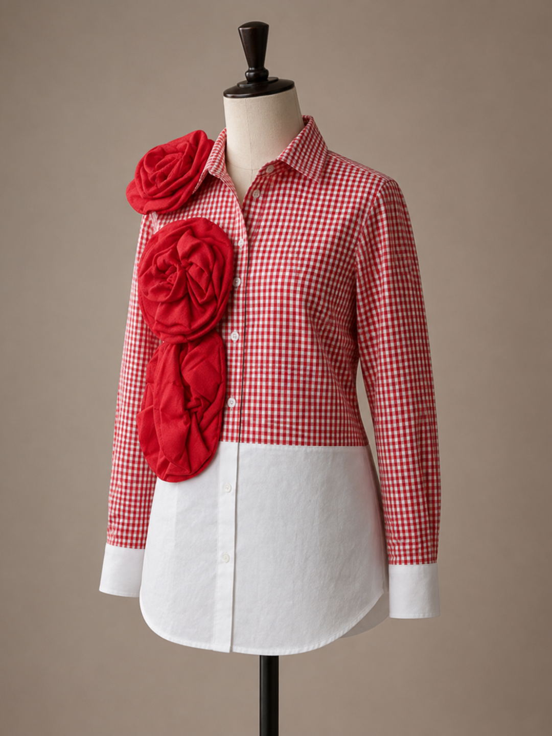 Red Ruffle Flower Shirt