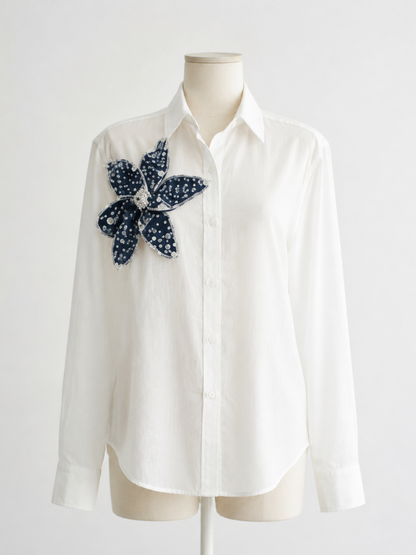 Blue Pearl Flower Shirt
