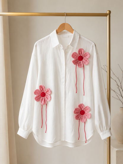 Red Check Flower Shirt