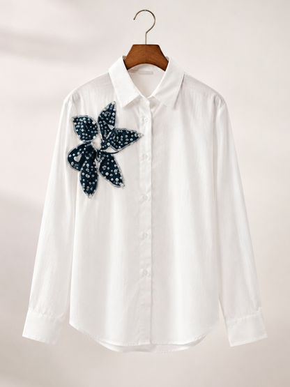 Blue Pearl Flower Shirt