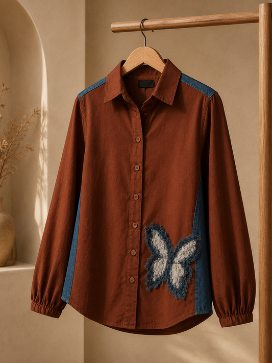Brown Butterfly Shirt