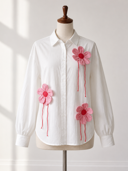 Red Check Flower Shirt