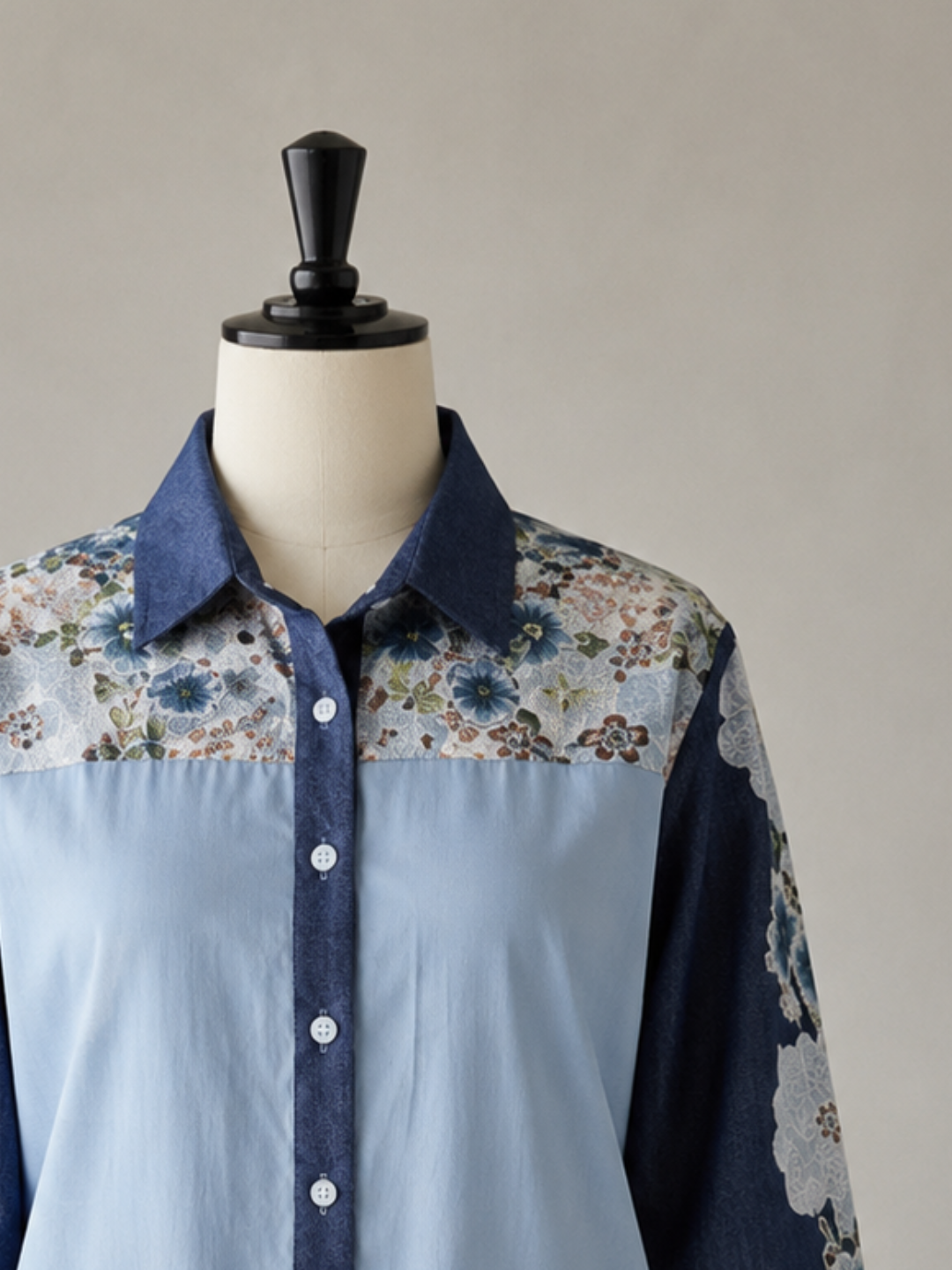 Denim Floral Patch Shirt