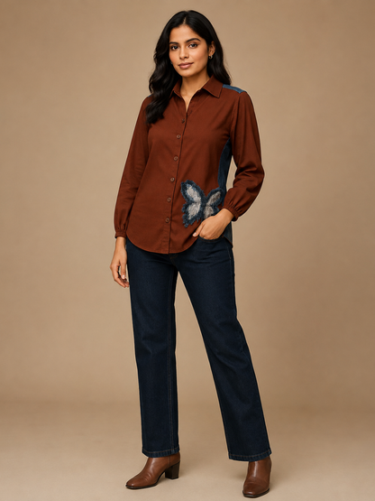 Brown Butterfly Shirt