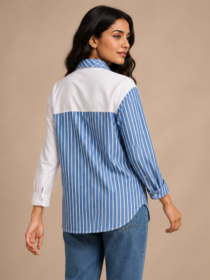 Half Striped & Half White