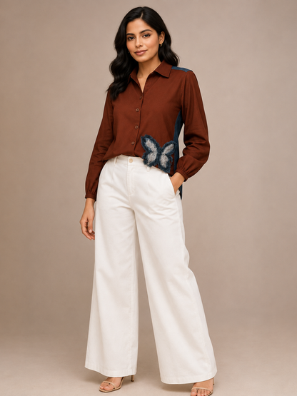 Brown Butterfly Shirt