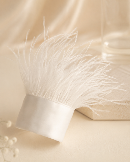 Ostrich Feather White Cuffs
