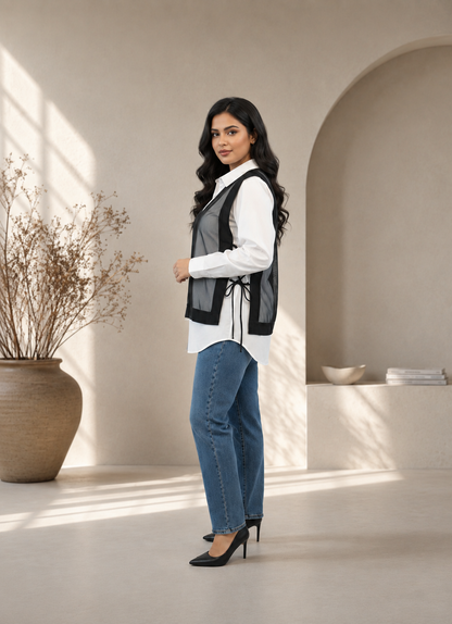 Black Organza Vest
