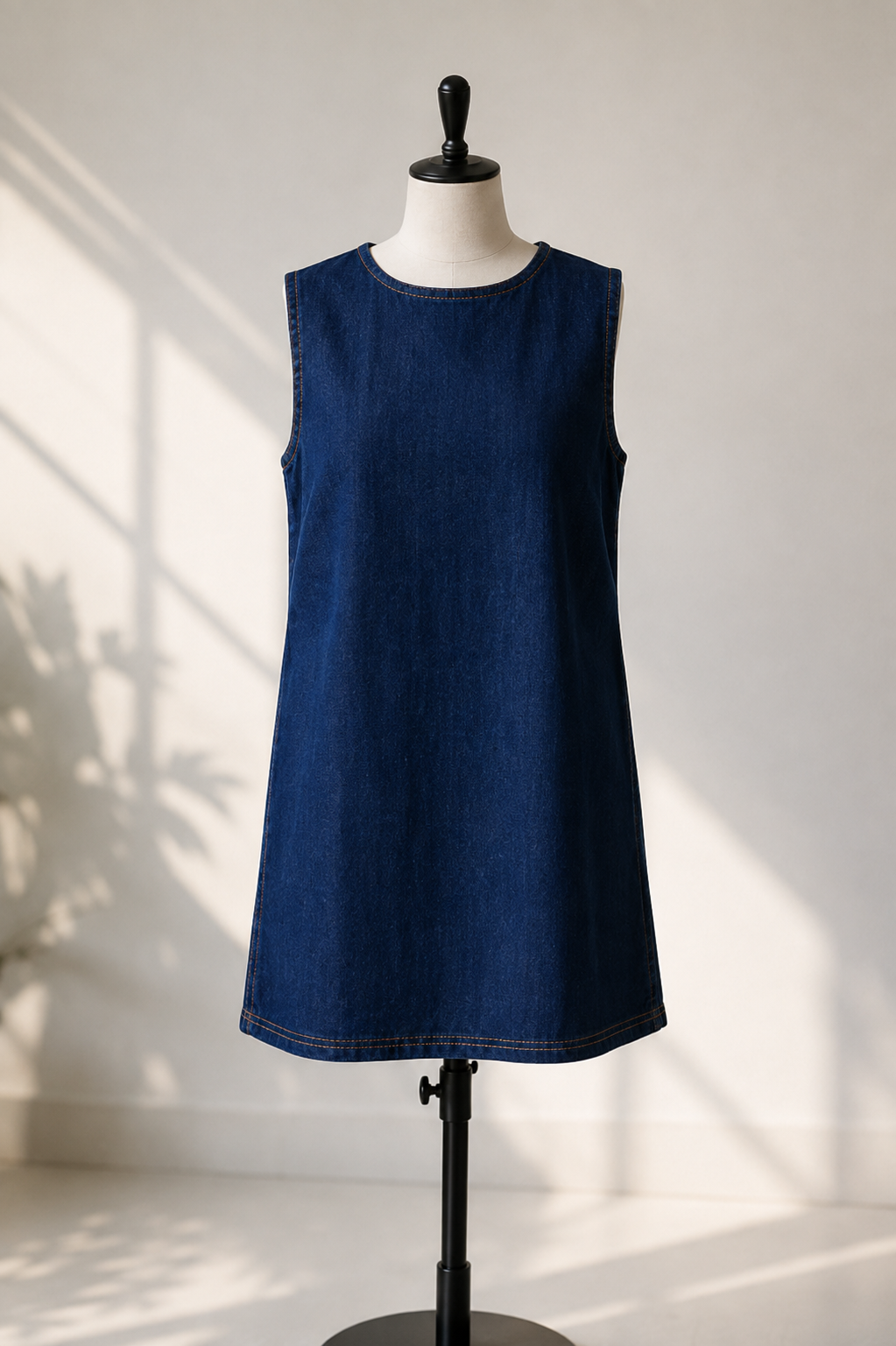 Denim One Shoulder Vest