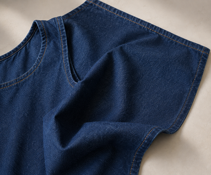 Denim One Shoulder Vest