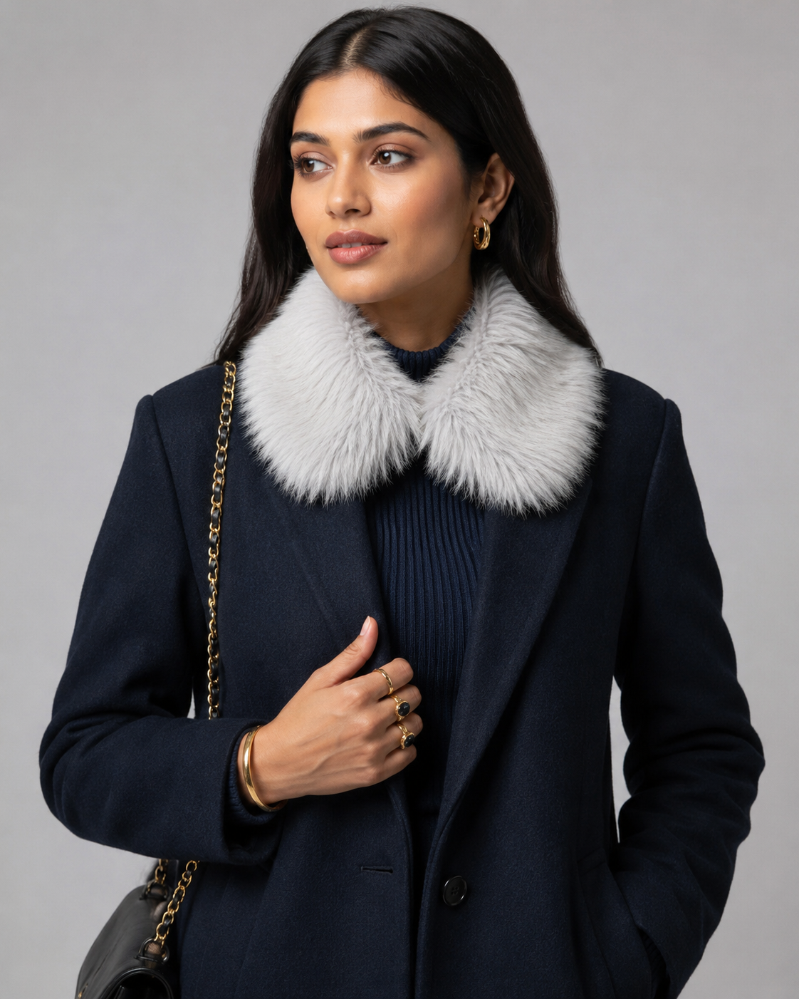 Grey Furr Collar