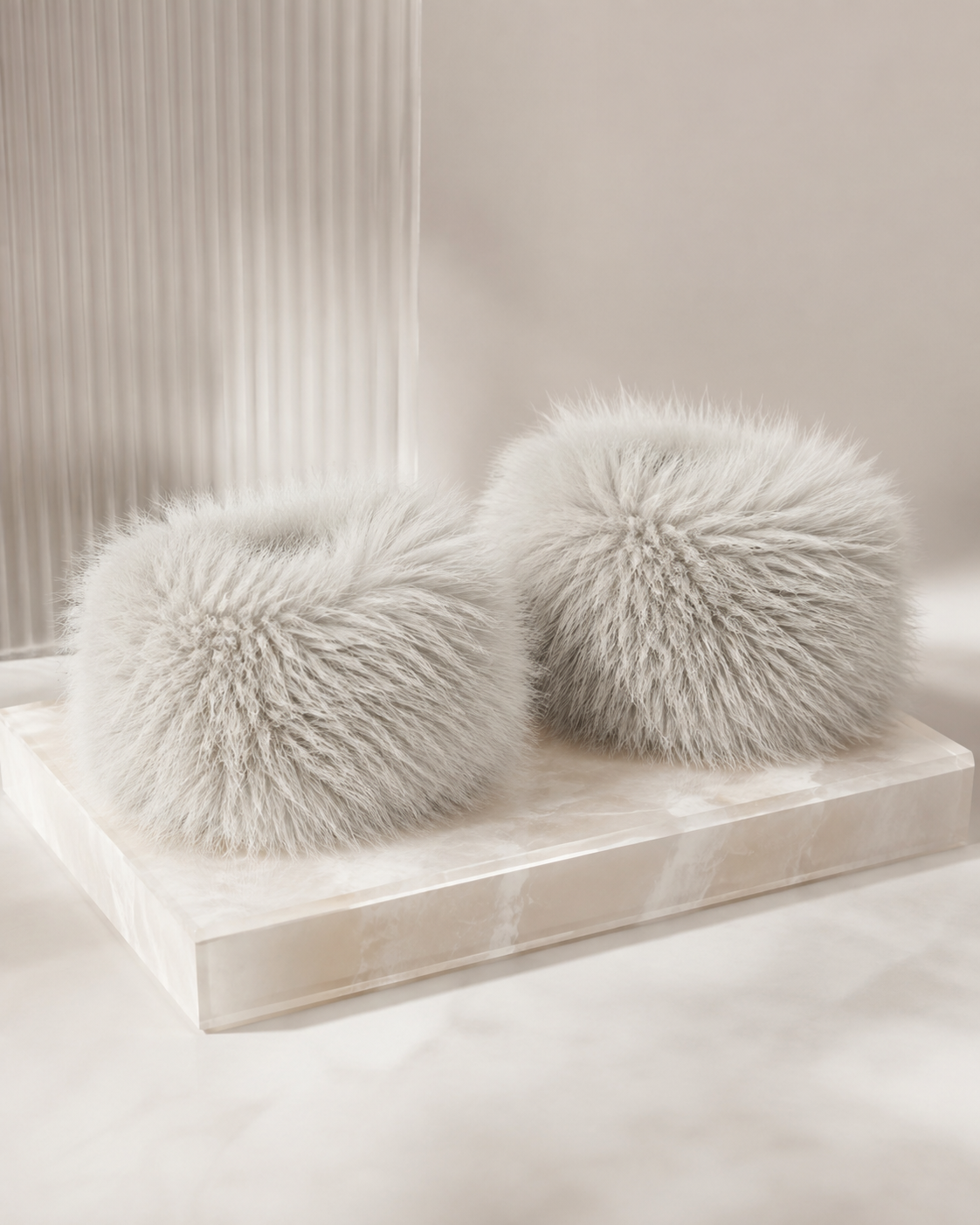 Grey Furr Cuffs