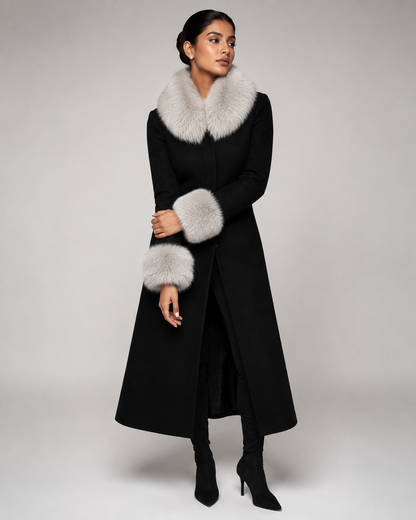 Grey Furr Collar & Cuff Set