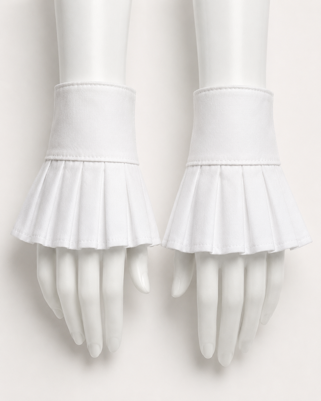 White Pleated Cuffs