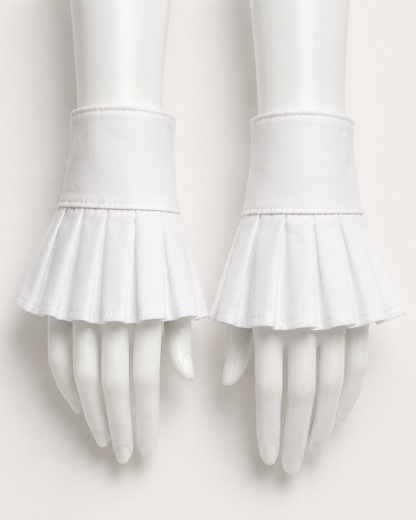 White Pleated Cuffs