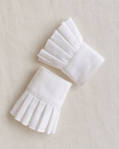 White Pleated Cuffs