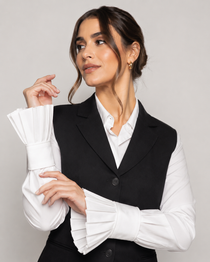 White Pleated Cuffs