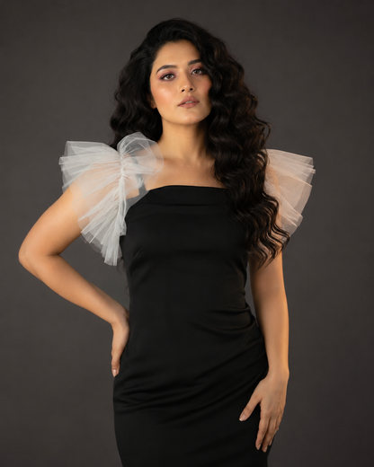 Tulle Ruffle Wing Sleeves