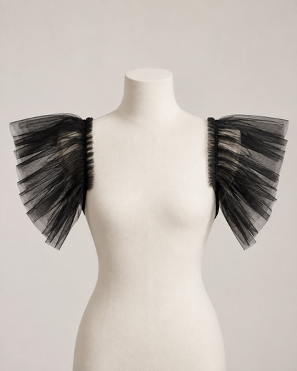 Tulle Ruffle Wing Sleeves