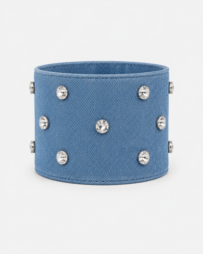 Rhinestone Denim Cuffs