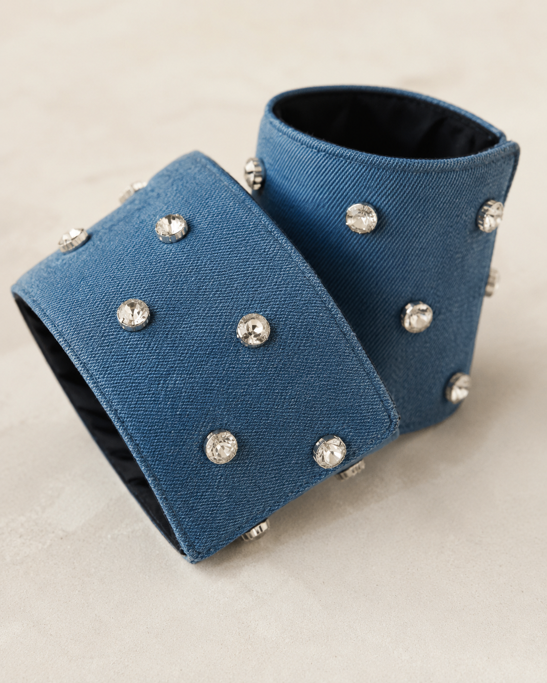 Rhinestone Denim Cuffs