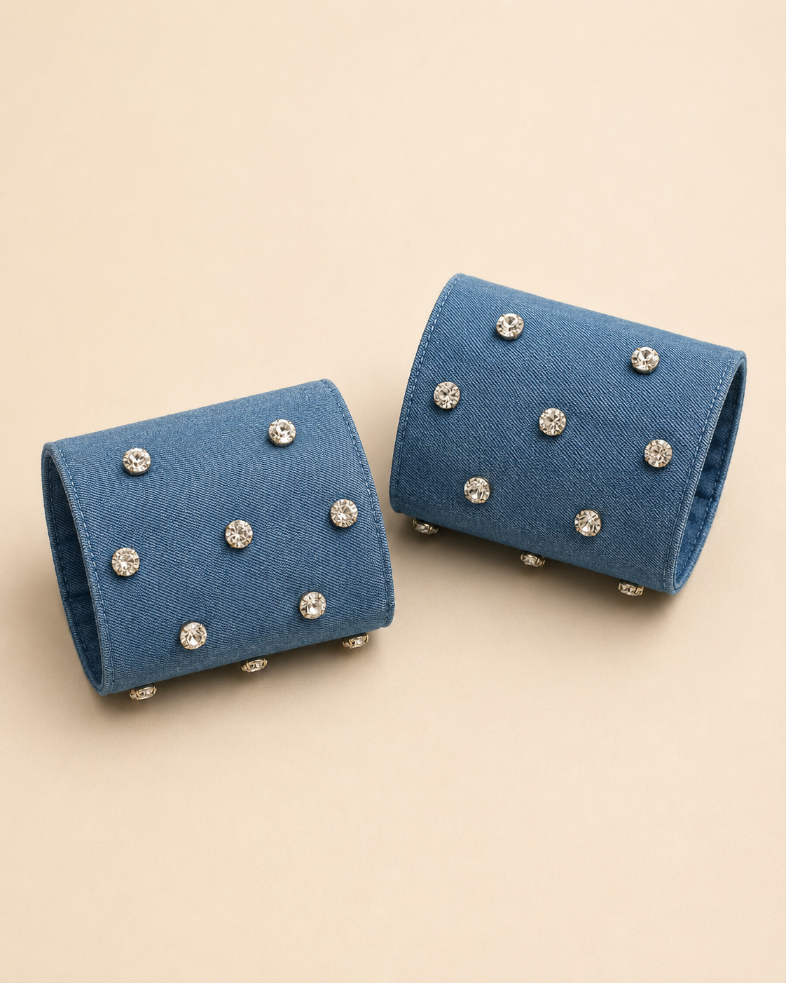 Rhinestone Denim Cuffs