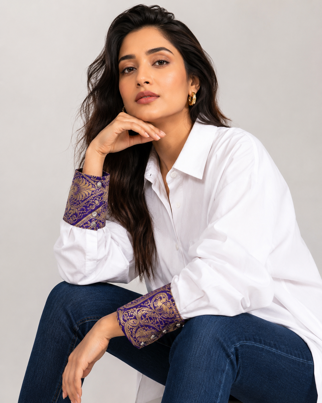 Purple Brocade cuffs