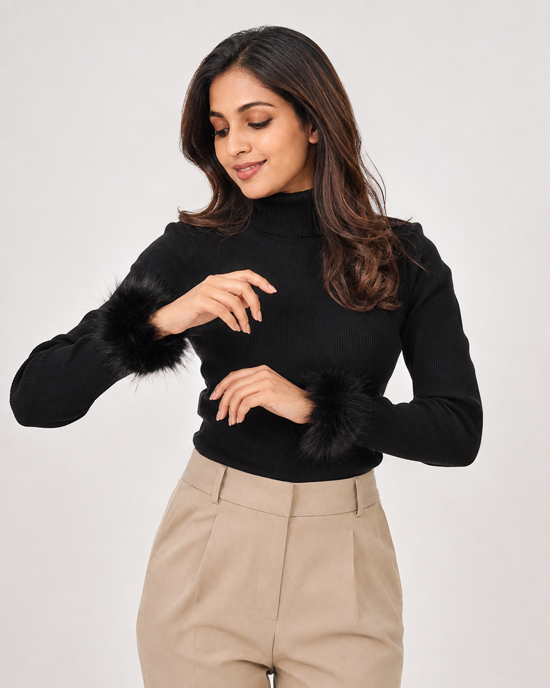 Black Furr Lace Cuffs