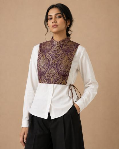 Purple Brocade Vest